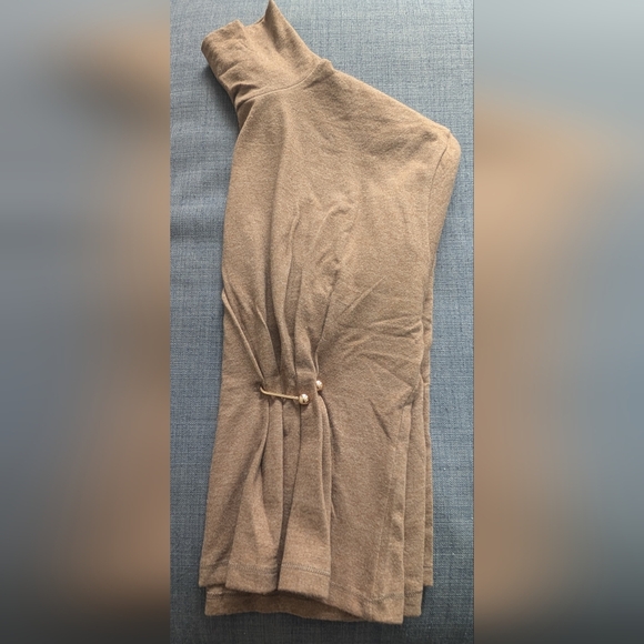 ✨2/$50✨NWT Zara Soft Cowl Neck Top In Taupe Brown - Picture 10 of 12